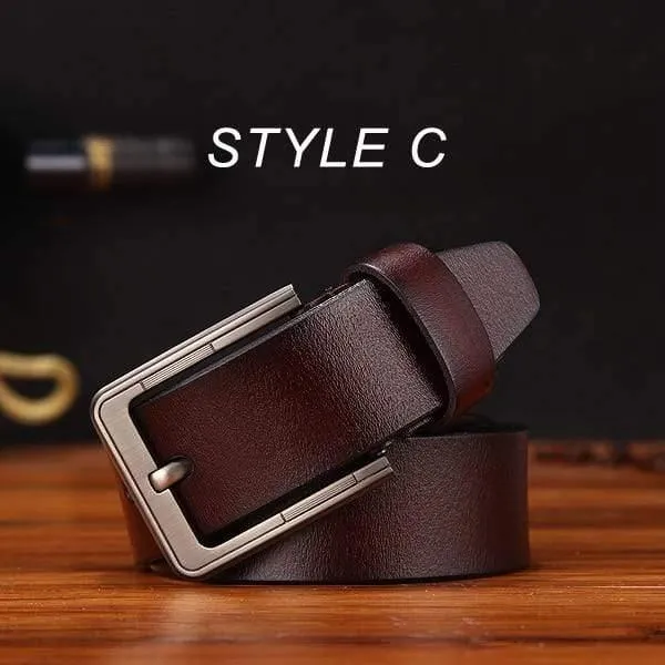 Herrengürtel Ledergürtel Herren Herren Echtes Lederband Luxus Anstecknadel Fancy Vintage Jeans Cintos Masculinos