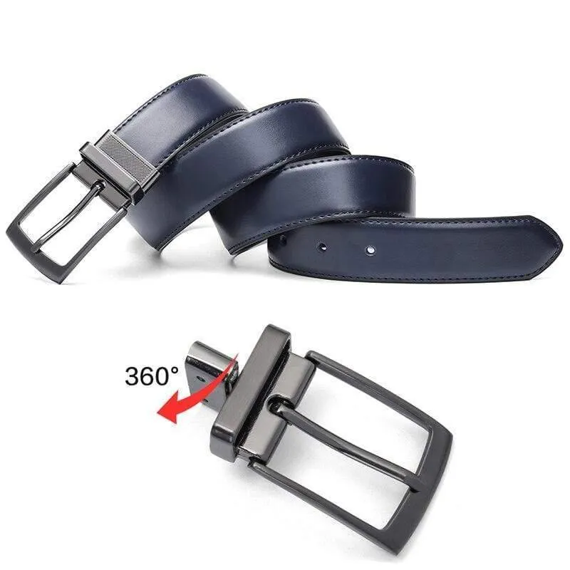 Mode Männlich Wendbarer Ledergürtel Herren Business Hosengürtel Echte Herren Ledergürtel Für Jeans Blau Dunkelbraun Schwarz