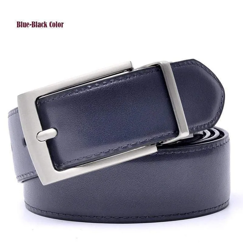 Mode Männlich Wendbarer Ledergürtel Herren Business Hosengürtel Echte Herren Ledergürtel Für Jeans Blau Dunkelbraun Schwarz