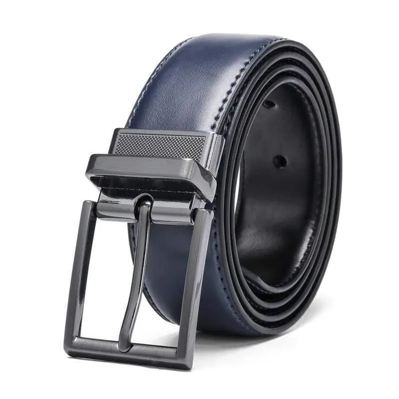 Mode Männlich Wendbarer Ledergürtel Herren Business Hosengürtel Echte Herren Ledergürtel Für Jeans Blau Dunkelbraun Schwarz