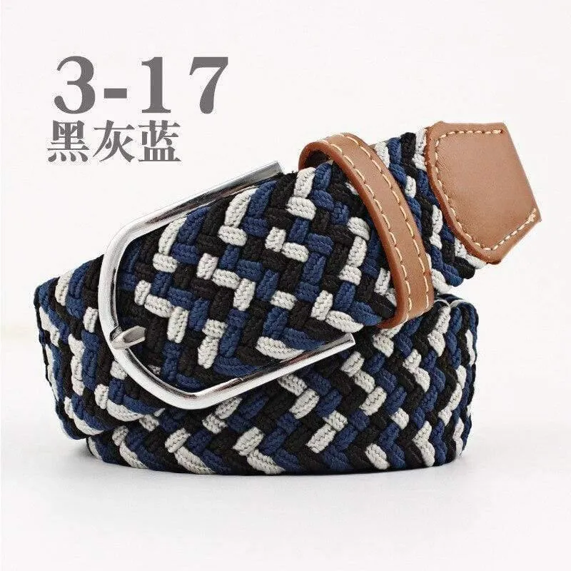 Mode Breiter Gürtel Für Männer Frauen Elastisch Gestrickte Zopf Jeans Kleid Gürtel Mit Leder Metallschnalle Lässiger Gürtel Für Unisex