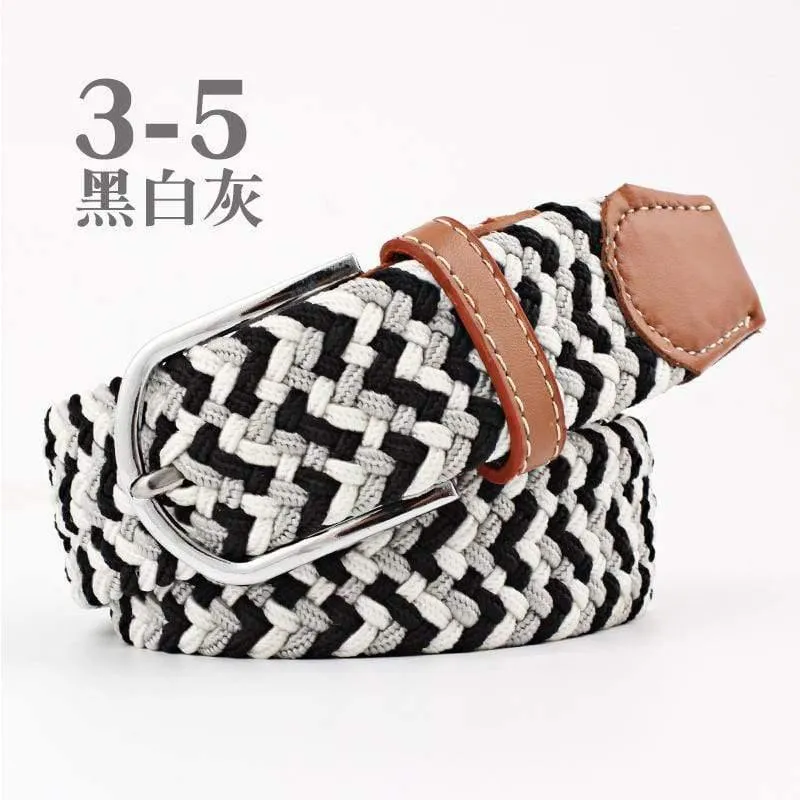 Mode Breiter Gürtel Für Männer Frauen Elastisch Gestrickte Zopf Jeans Kleid Gürtel Mit Leder Metallschnalle Lässiger Gürtel Für Unisex