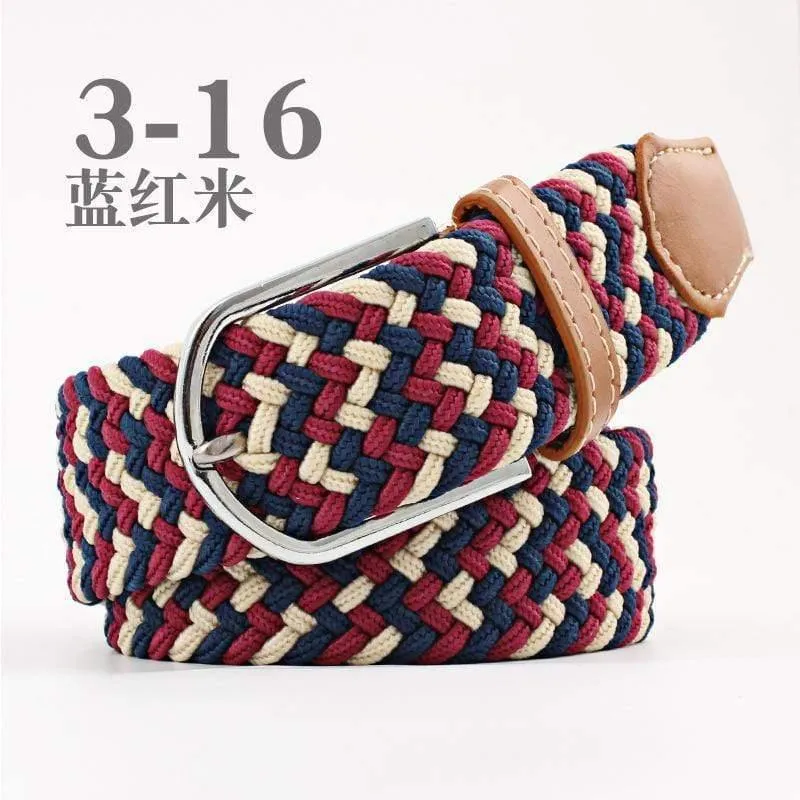 Mode Breiter Gürtel Für Männer Frauen Elastisch Gestrickte Zopf Jeans Kleid Gürtel Mit Leder Metallschnalle Lässiger Gürtel Für Unisex