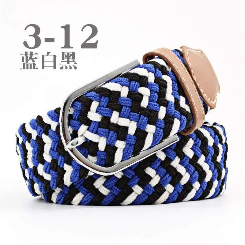 Mode Breiter Gürtel Für Männer Frauen Elastisch Gestrickte Zopf Jeans Kleid Gürtel Mit Leder Metallschnalle Lässiger Gürtel Für Unisex