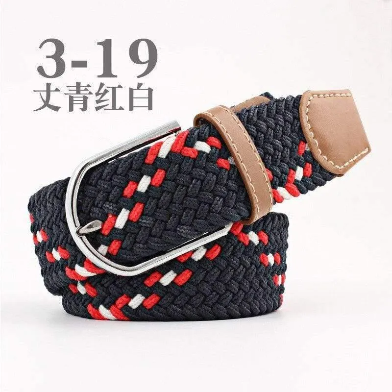 Mode Breiter Gürtel Für Männer Frauen Elastisch Gestrickte Zopf Jeans Kleid Gürtel Mit Leder Metallschnalle Lässiger Gürtel Für Unisex