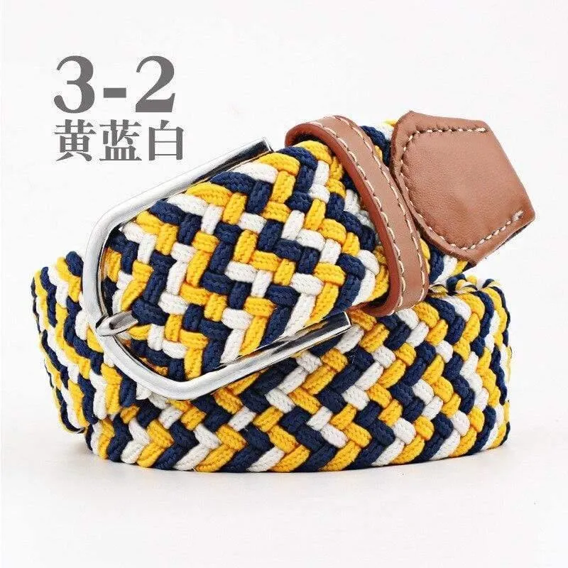 Mode Breiter Gürtel Für Männer Frauen Elastisch Gestrickte Zopf Jeans Kleid Gürtel Mit Leder Metallschnalle Lässiger Gürtel Für Unisex