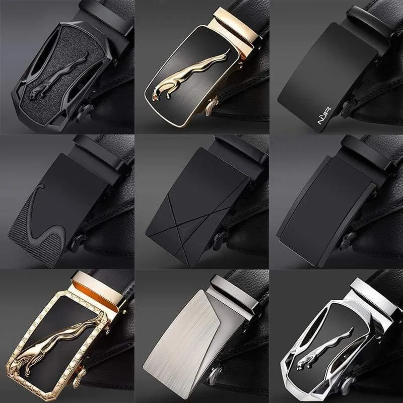 Mode Hochwertige Business Herren Herren Gürtel Gürtel Für Herren Echte Leder Kuhhaut Schwarzer Gürtel Automatische Schnalle
