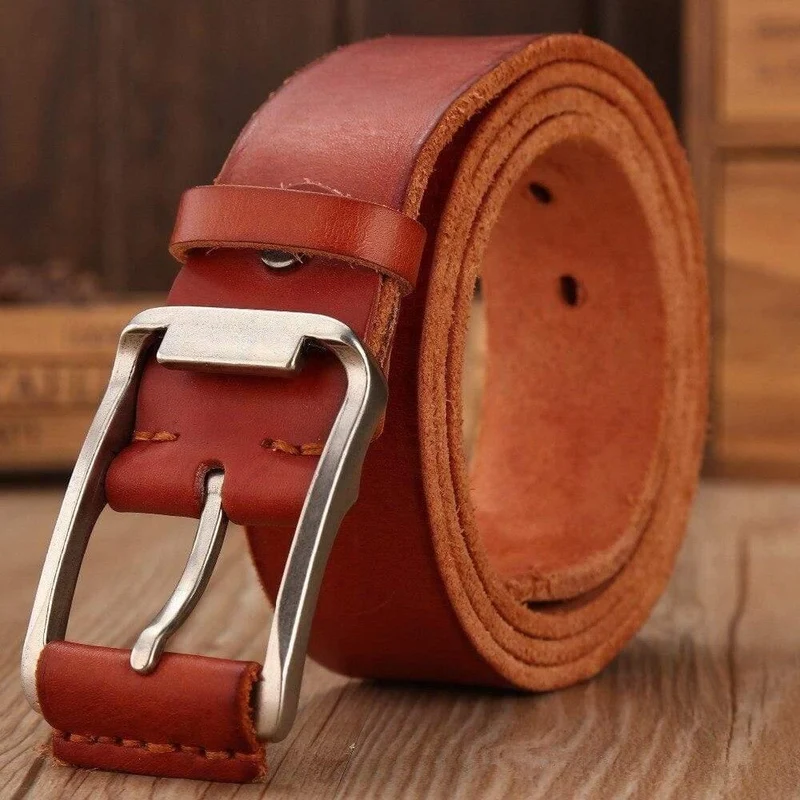 Gürtel Männer Hochwertiger Luxus 100% echtes Rindsleder Vollnarben Echtleder Kamel Cowboy 3.8 cm Maskulin Weich