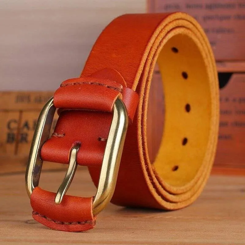 Gürtel Männer Hochwertiger Luxus 100% echtes Rindsleder Vollnarben Echtleder Kamel Cowboy 3.8 cm Maskulin Weich