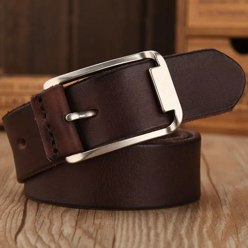 Gürtel Männer Hochwertiger Luxus 100% echtes Rindsleder Vollnarben Echtleder Kamel Cowboy 3.8 cm Maskulin Weich