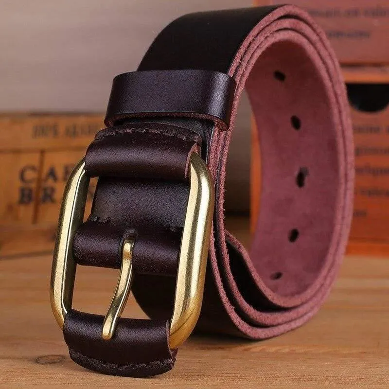 Gürtel Männer Hochwertiger Luxus 100% echtes Rindsleder Vollnarben Echtleder Kamel Cowboy 3.8 cm Maskulin Weich