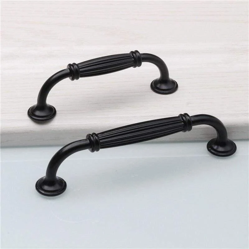 Schwarzer, haltbarer Aluminiumlegierungs-Türgriff, 96/128 mm, Einloch-Türgriff für Möbel, Schubladen, Küchenschränke, Schränke, Schubladen, Zugknöpfe