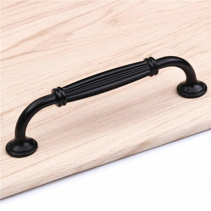 Schwarzer, haltbarer Aluminiumlegierungs-Türgriff, 96/128 mm, Einloch-Türgriff für Möbel, Schubladen, Küchenschränke, Schränke, Schubladen, Zugknöpfe