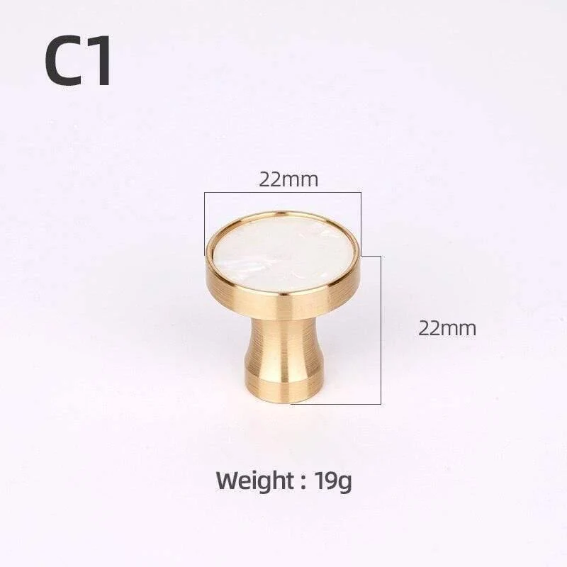Messing Möbelgriffe Elegante Türgriffe und Griffe für Schrank Küche Schrank Schublade zieht Wandbehang Haken Shell Resin