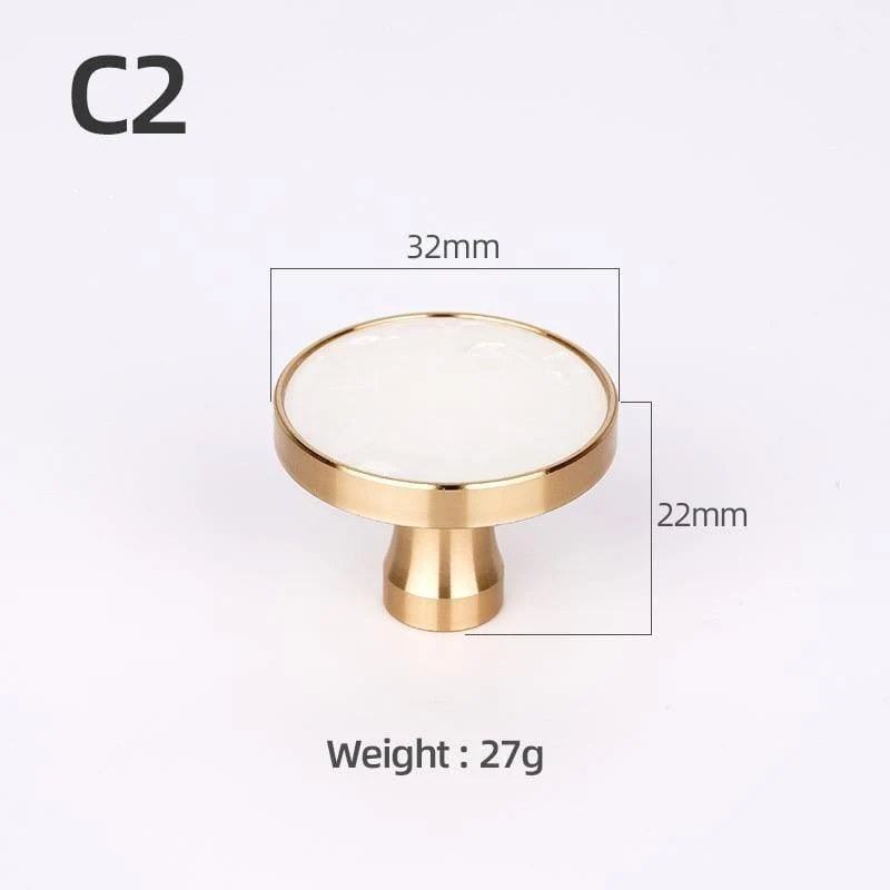 Messing Möbelgriffe Elegante Türgriffe und Griffe für Schrank Küche Schrank Schublade zieht Wandbehang Haken Shell Resin