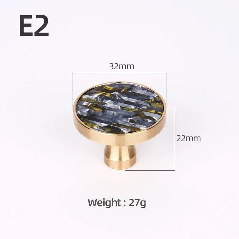 Messing Möbelgriffe Elegante Türgriffe und Griffe für Schrank Küche Schrank Schublade zieht Wandbehang Haken Shell Resin