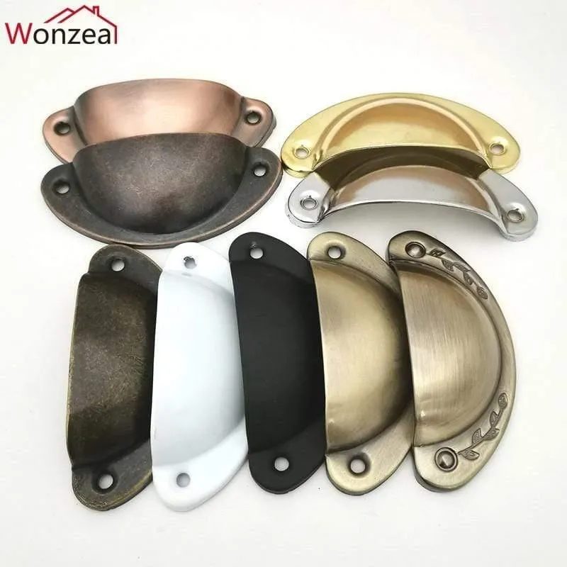 4 teile/los Metall Küche Schublade Schrank Türgriff Möbel Knöpfe Hardware Schrank Antike Eisen Shell Pull Griffe