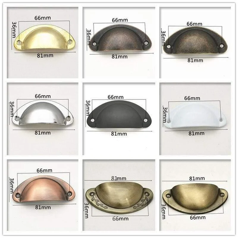 4 teile/los Metall Küche Schublade Schrank Türgriff Möbel Knöpfe Hardware Schrank Antike Eisen Shell Pull Griffe