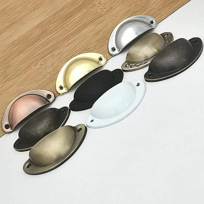 4 teile/los Metall Küche Schublade Schrank Türgriff Möbel Knöpfe Hardware Schrank Antike Eisen Shell Pull Griffe