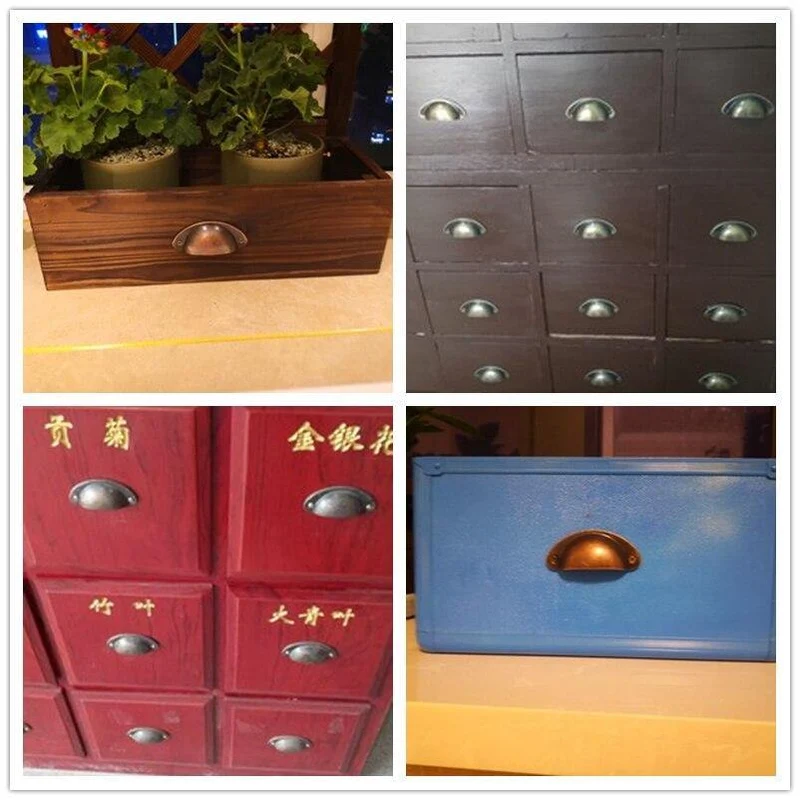 4 teile/los Metall Küche Schublade Schrank Türgriff Möbel Knöpfe Hardware Schrank Antike Eisen Shell Pull Griffe
