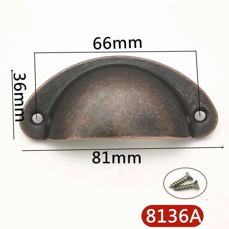 4 teile/los Metall Küche Schublade Schrank Türgriff Möbel Knöpfe Hardware Schrank Antike Eisen Shell Pull Griffe