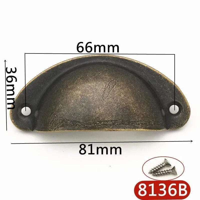 4 teile/los Metall Küche Schublade Schrank Türgriff Möbel Knöpfe Hardware Schrank Antike Eisen Shell Pull Griffe