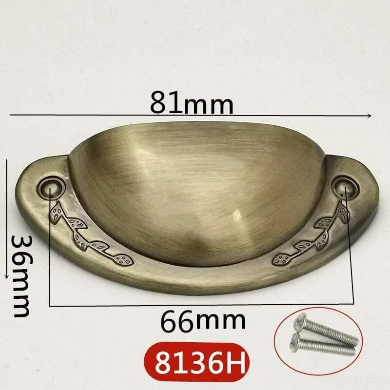 4 teile/los Metall Küche Schublade Schrank Türgriff Möbel Knöpfe Hardware Schrank Antike Eisen Shell Pull Griffe