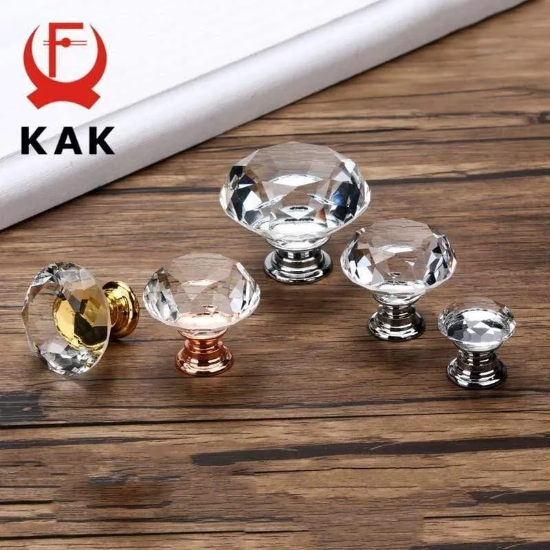 20-40mm Diamantform Design Kristallglas Knöpfe Schrank Schublade Pull Küchenschranktür Kleiderschrank Griffe Hardware