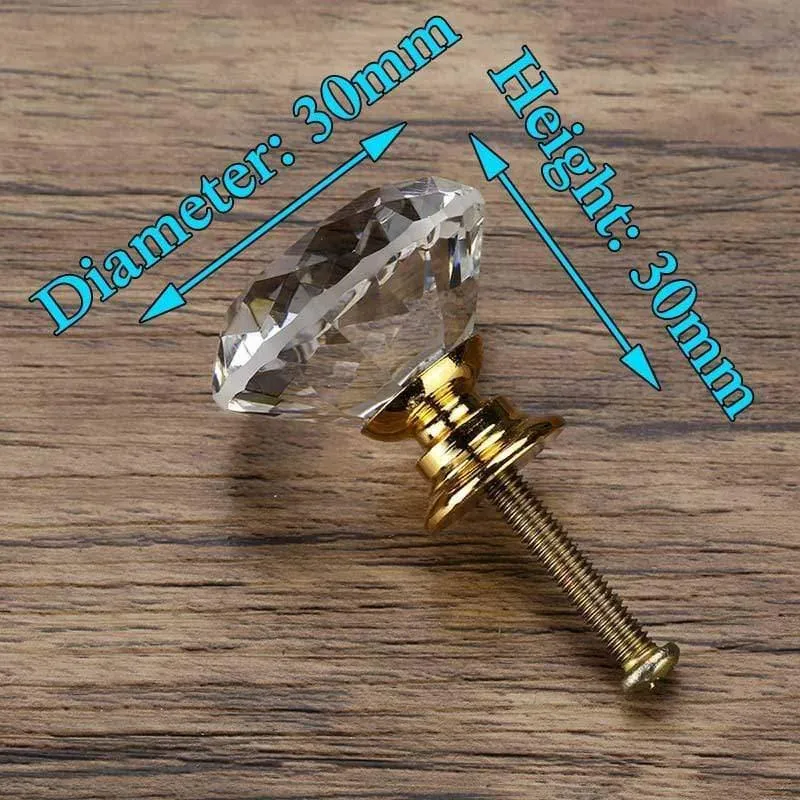 20-40mm Diamantform Design Kristallglas Knöpfe Schrank Schublade Pull Küchenschranktür Kleiderschrank Griffe Hardware