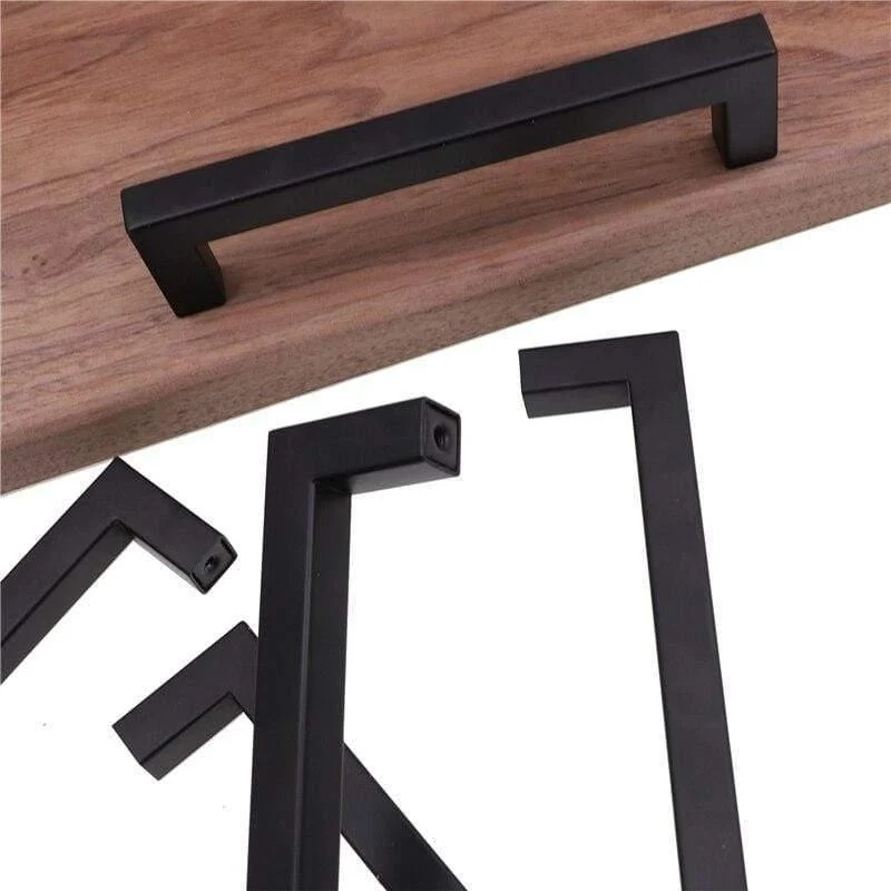 Moderne schwarze Kabinett Griff quadratische Möbel Hardware Edelstahl Küchentür Knöpfe Schrank Kleiderschrank Schublade zieht