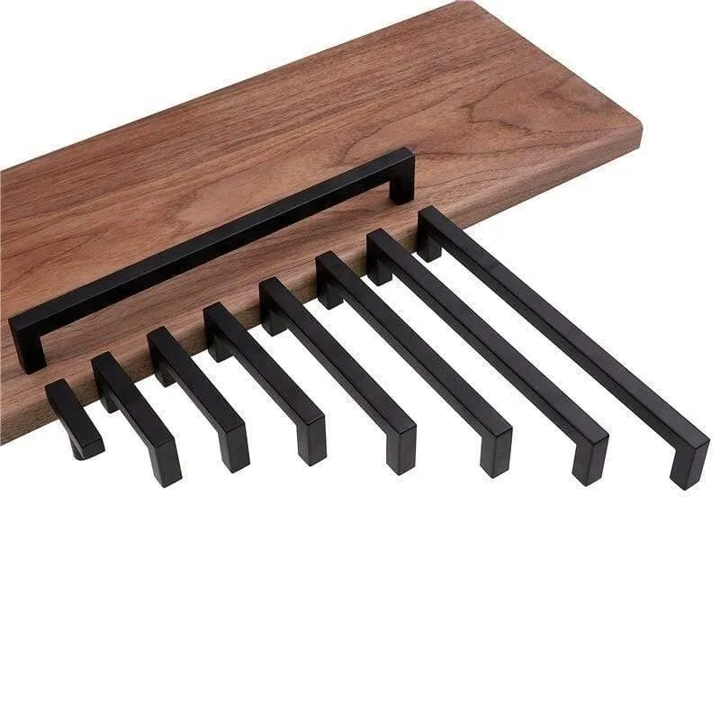 Moderne schwarze Kabinett Griff quadratische Möbel Hardware Edelstahl Küchentür Knöpfe Schrank Kleiderschrank Schublade zieht