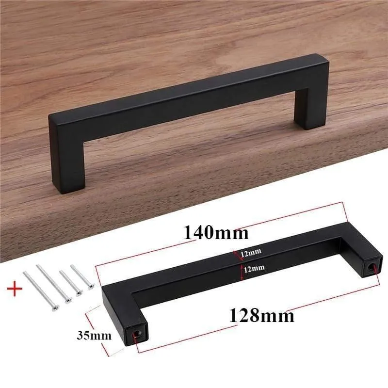 Moderne schwarze Kabinett Griff quadratische Möbel Hardware Edelstahl Küchentür Knöpfe Schrank Kleiderschrank Schublade zieht