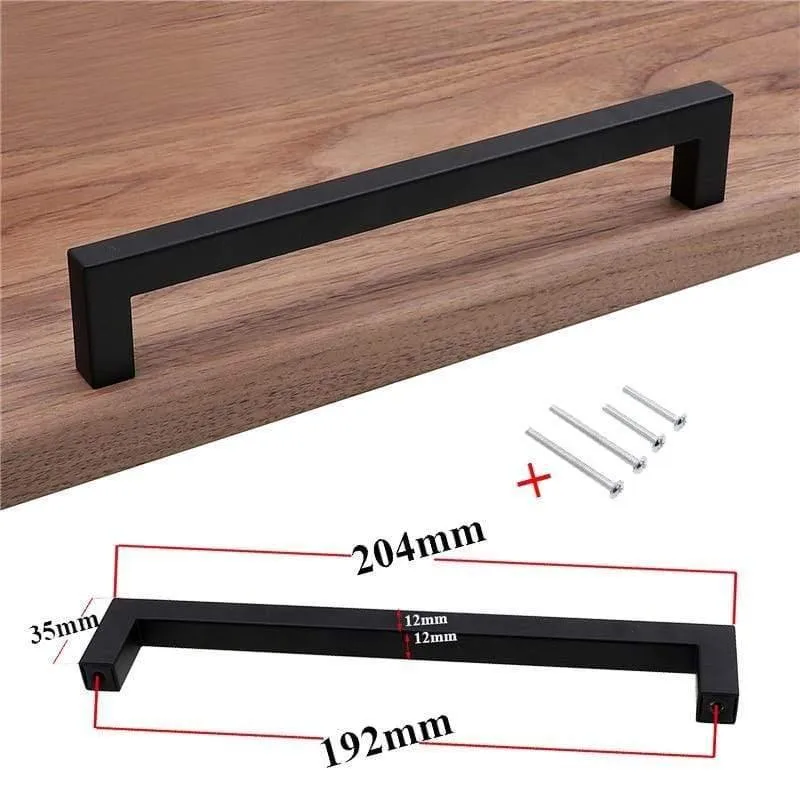 Moderne schwarze Kabinett Griff quadratische Möbel Hardware Edelstahl Küchentür Knöpfe Schrank Kleiderschrank Schublade zieht