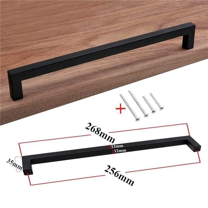 Moderne schwarze Kabinett Griff quadratische Möbel Hardware Edelstahl Küchentür Knöpfe Schrank Kleiderschrank Schublade zieht
