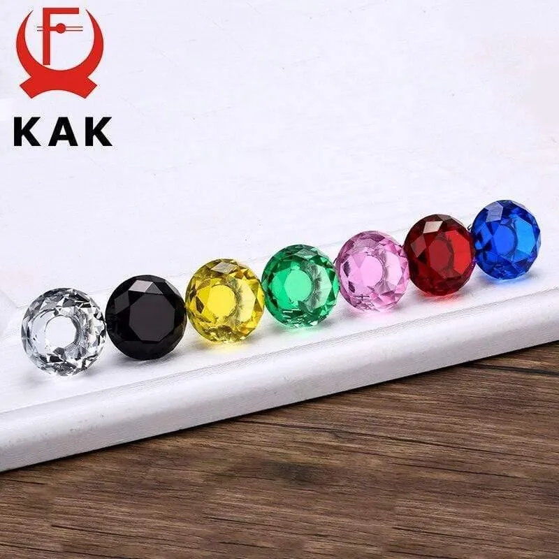 30mm Diamantform Design Kristallglas Knöpfe Schrank zieht Schubladenknöpfe Küchenschrank Griffe Möbelgriff Hardware