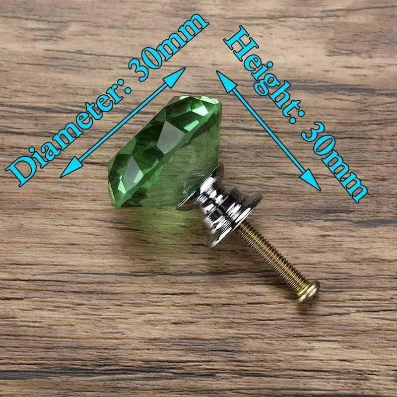 30mm Diamantform Design Kristallglas Knöpfe Schrank zieht Schubladenknöpfe Küchenschrank Griffe Möbelgriff Hardware