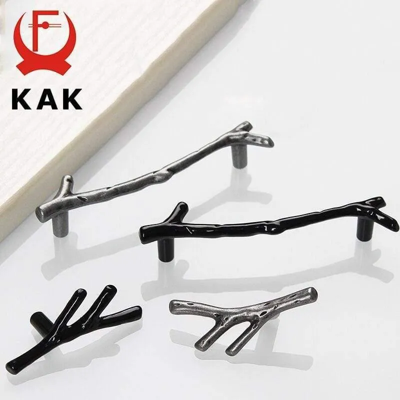 Fashion Tree Branch Möbelgriff 96 mm 128 mm Schwarz Silber Bronze Küchenschrankgriffe Schubladenknöpfe Türgriffe Hardware