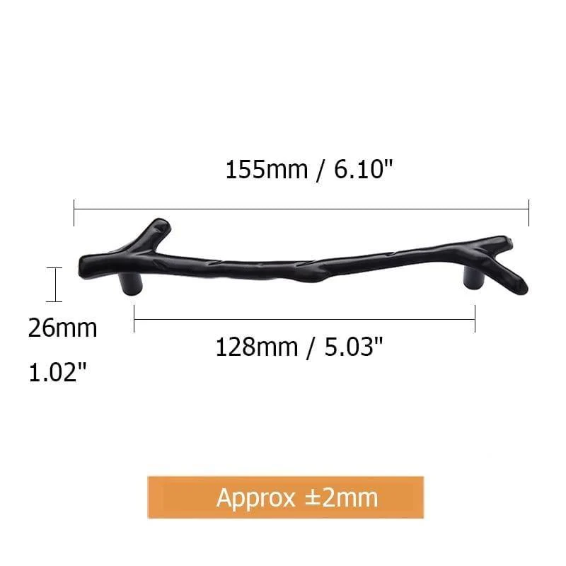 Fashion Tree Branch Möbelgriff 96 mm 128 mm Schwarz Silber Bronze Küchenschrankgriffe Schubladenknöpfe Türgriffe Hardware