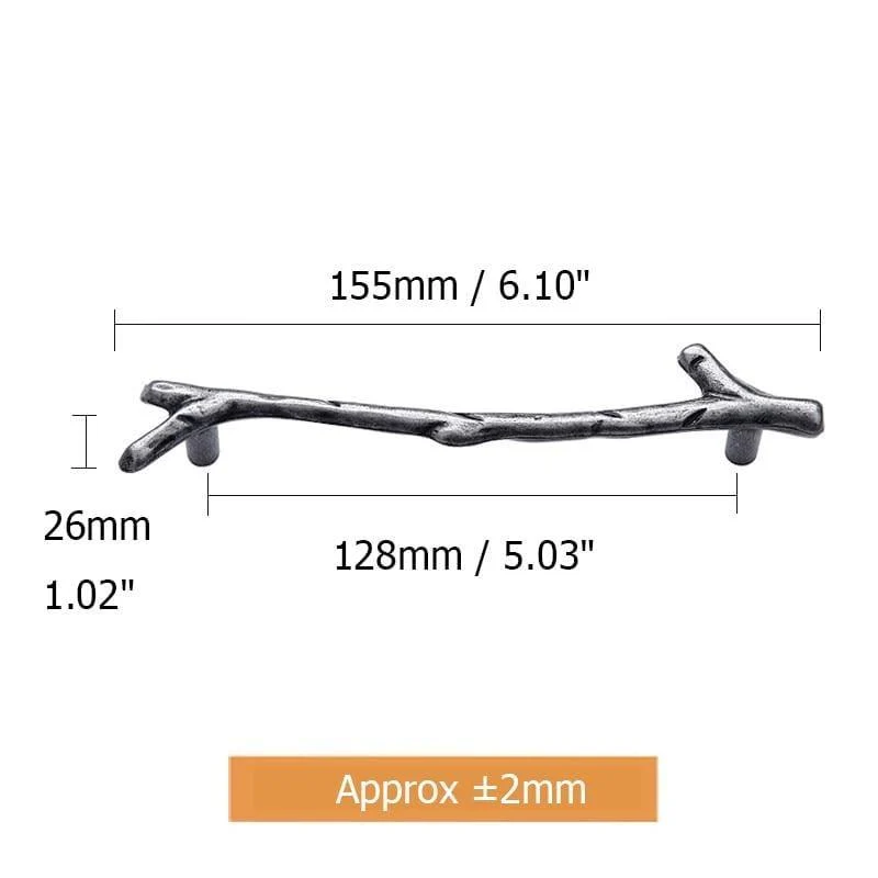 Fashion Tree Branch Möbelgriff 96 mm 128 mm Schwarz Silber Bronze Küchenschrankgriffe Schubladenknöpfe Türgriffe Hardware