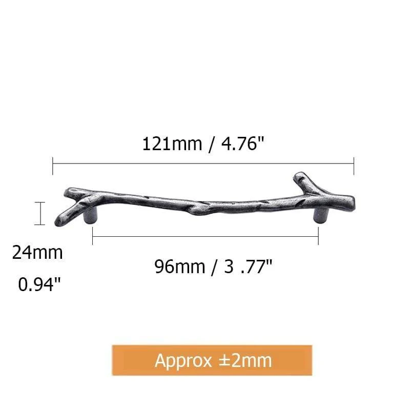 Fashion Tree Branch Möbelgriff 96 mm 128 mm Schwarz Silber Bronze Küchenschrankgriffe Schubladenknöpfe Türgriffe Hardware
