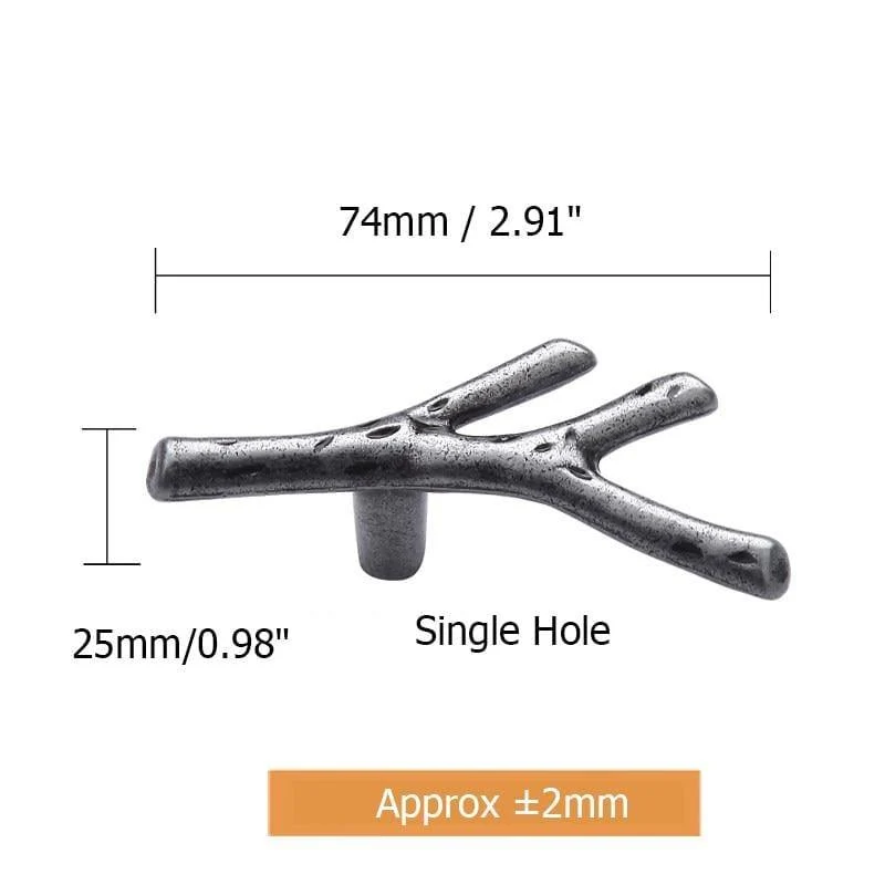 Fashion Tree Branch Möbelgriff 96 mm 128 mm Schwarz Silber Bronze Küchenschrankgriffe Schubladenknöpfe Türgriffe Hardware