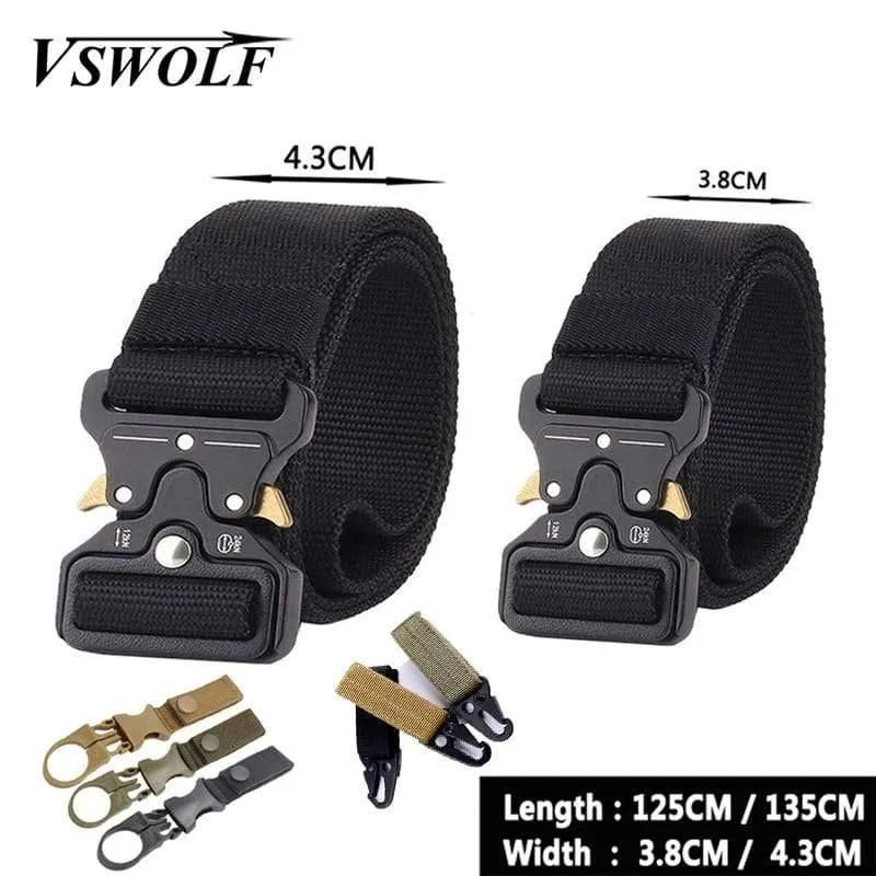 Army Tactical Belt Herren Militär Nylon Gürtel Metallknopf Army Style Jeans Gürtel Breite Outdoor Jagd Taillenriemen Homme Ceinture
