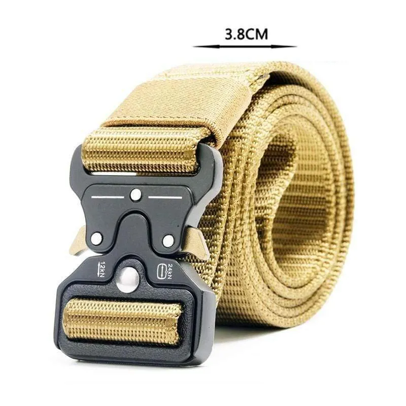 Army Tactical Belt Herren Militär Nylon Gürtel Metallknopf Army Style Jeans Gürtel Breite Outdoor Jagd Taillenriemen Homme Ceinture