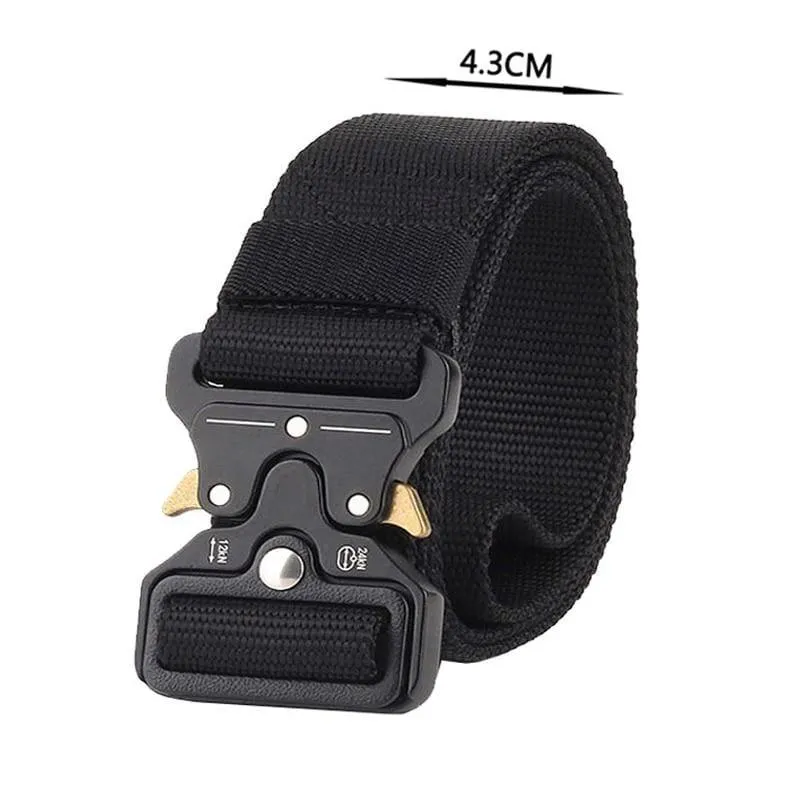Army Tactical Belt Herren Militär Nylon Gürtel Metallknopf Army Style Jeans Gürtel Breite Outdoor Jagd Taillenriemen Homme Ceinture