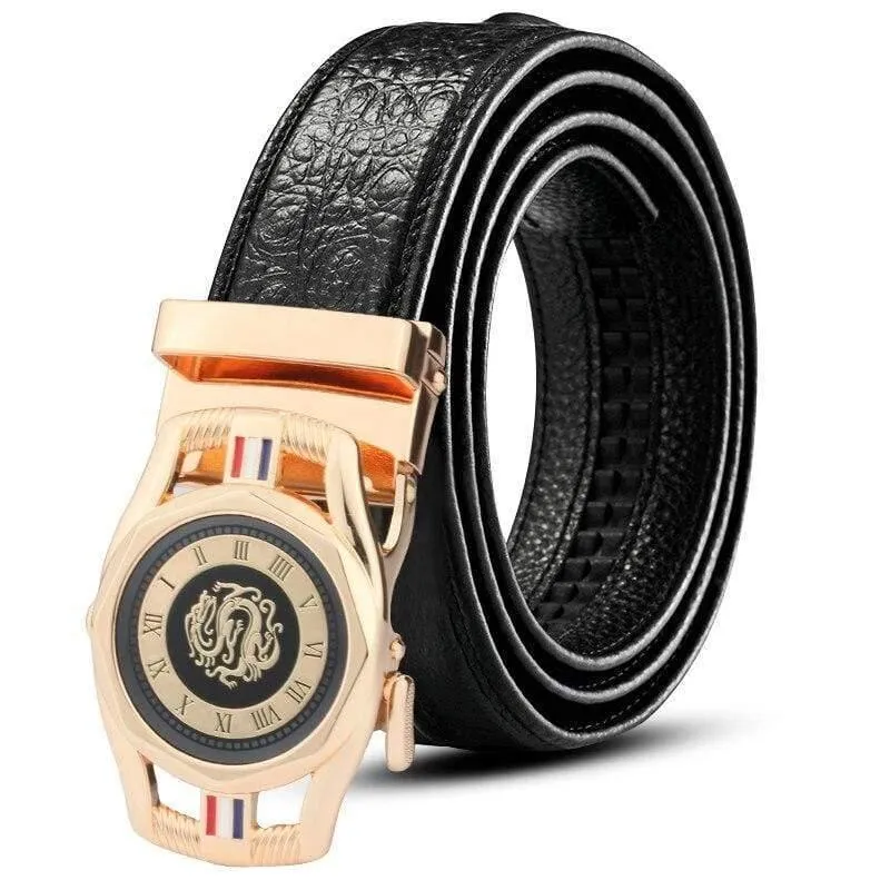 Kuh Leder herren Gürtel Luxus Krokodil Haut Textur Hohe Qualität Männlichen Leder Gürtel Für Business Anzug Automatische Schnalle