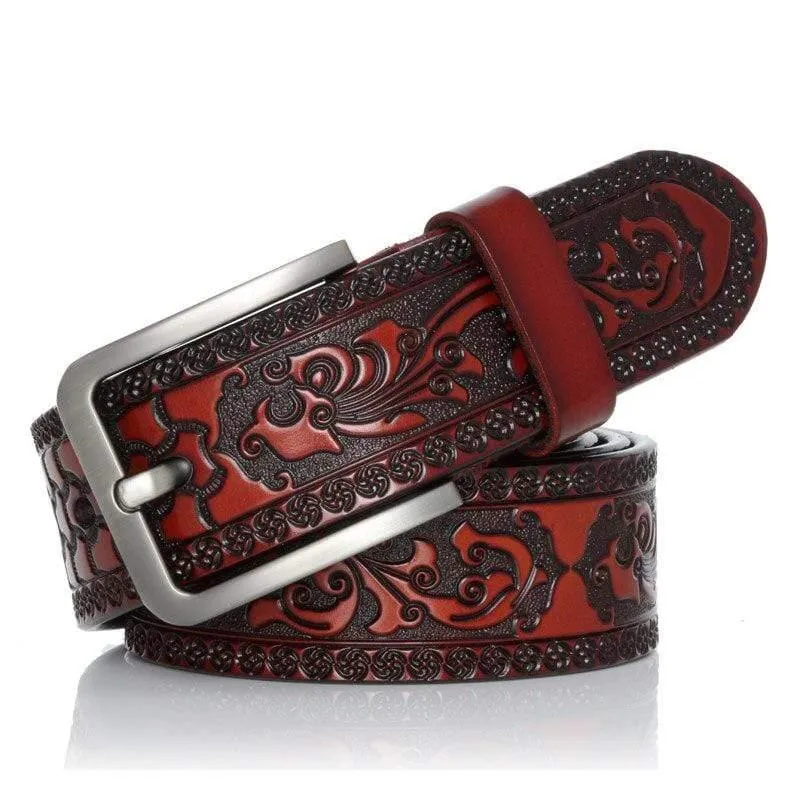 Gürtel Für Männer Hochwertige Kuh Echtes Leder Designer Gürtel Männlichen Fashion Classic Vintage Dornschließe Für Cowboy Jeans