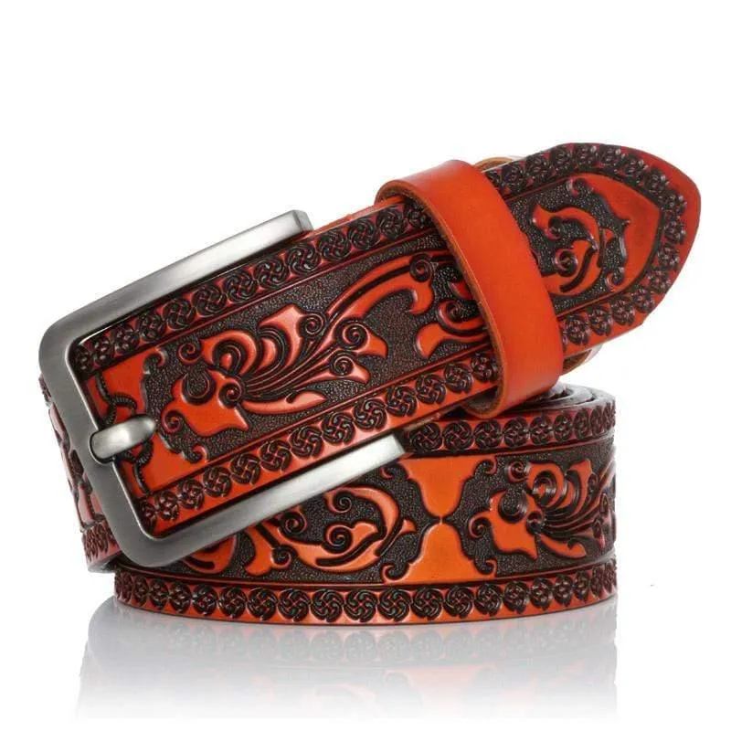Gürtel Für Männer Hochwertige Kuh Echtes Leder Designer Gürtel Männlichen Fashion Classic Vintage Dornschließe Für Cowboy Jeans