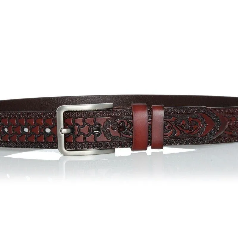 Gürtel Für Männer Hochwertige Kuh Echtes Leder Designer Gürtel Männlichen Fashion Classic Vintage Dornschließe Für Cowboy Jeans