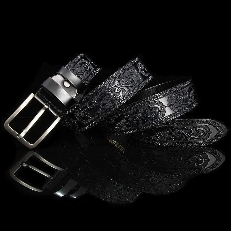 Gürtel Für Männer Hochwertige Kuh Echtes Leder Designer Gürtel Männlichen Fashion Classic Vintage Dornschließe Für Cowboy Jeans