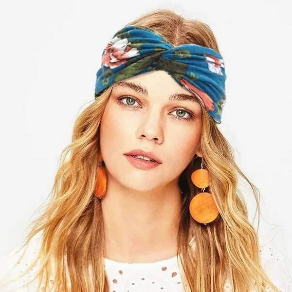Boho-Blumen-Stirnbänder für Frauen, Vintage-Haarbänder, Schleifen, Yoga, Turban, Kopfbedeckung, Mädchen-Haar-Accessoires